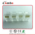 3- 50u Gold Plating conector rj12 4p4c / 4p2c com baixo preço